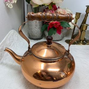 Bouilloire à thé en cuivre vintage TAYEE Taiwan, bouilloire fonctionnelle bec bec d'oiseau, personnage charmant et fabuleux, cuisine de ferme de campagne