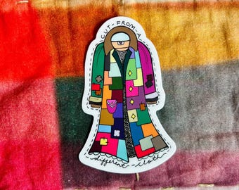 Patchwork Jacket Vinyl Sticker | Individuality Affirmation | Dolly Inspired | Colorful Coat | Dolly Sticker | Be Unique | Country Music Gift