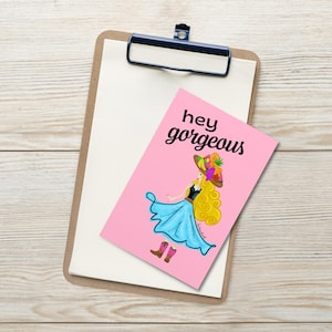 Postal estándar de Chiquita Cowgirl, Hola hermosa, postal, vaquera, fruta, postal colorida, pensando en ti, correo feliz, postal única