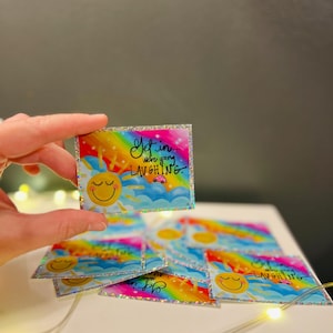 Get In We're Going Laughing Sticker, Glitter Rainbow Sun