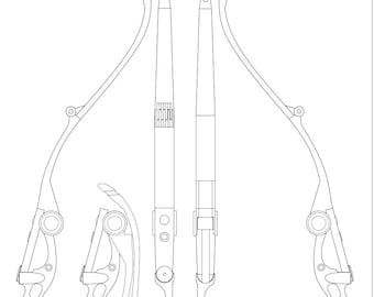 Hawkesye's bow MCU 2012 digital reference drawing for prop making