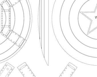 Captain America Shield digital reference drawing for prop making