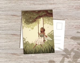 Cottagecore fairy | A6 postcard | Post card print | Black women | Illustrated postcard, prints,