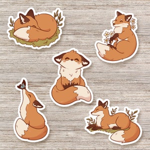 Cute fox Stickers | stationery stickers | Animal stickers | Journal stickers