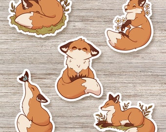 Cute fox Stickers | stationery stickers | Animal stickers | Journal stickers