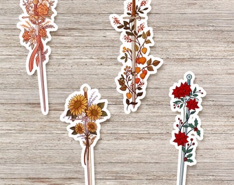 Seasonal Sword Bouquet Stickers | Sword Stickers | Stationery | Swords | Flower art