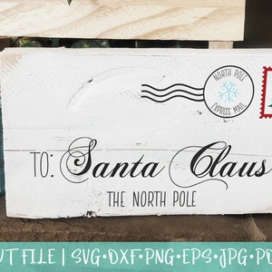 Santa Claus carta sobre SVG DXF PNG archivo recortado - signo del Polo Norte de Navidad svg archivo recortado