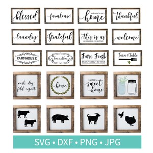 Lot de fichiers svg ferme - ferme dxf png eps Silhouette coupe Craft fichier - SVG rustique - blanchisserie béni reconnaissant home sweet home svg