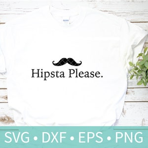 Hipster Schnurrbart SVG DXF PNG Silhouette schneiden Datei - Hipster Schnurrbart Siebdruck Datei - Hipsta svg geschnitten Datei