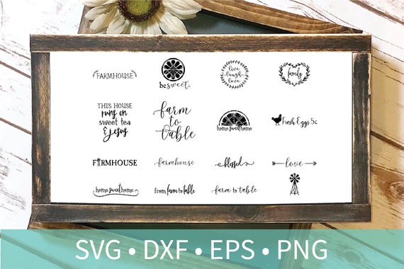 Farmhouse SVG DXF Clipart Silhouette Bundle  - Sweet Tea and Jesus - farm to table svg dxf png eps - fresh eggs svg - farmhouse stencils