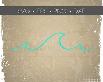 Ocean Wave SVG - Ocean Beach Wave Line SVG - Ocean SVG - Waves Cutting File - Waves Silhouette File for Cutting - Beach svg eps png dxf