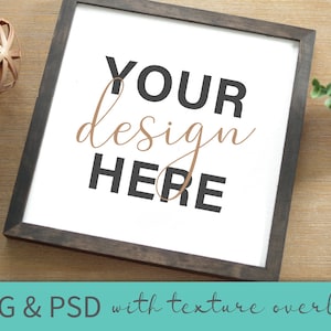 Wood Sign Mockup - Crafters Sign PSD JPG - SVG Mockup - Farmhouse Sign Mockup - Texture Overlay Smart Layers Mockup