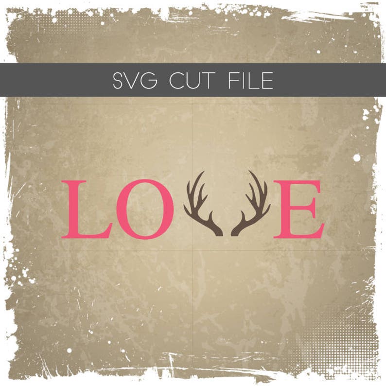 Download Antlers Love Heart Valentines Day SVG Clipart Stencil | Etsy