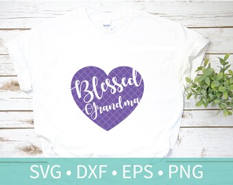 Välsignad mormor SVG DXF Silhouette Stencil Cutting File - Mormor SVG - Gåva till mormor - Mormors present - Morföräldrarnas dag