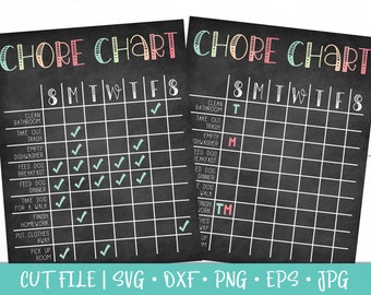 Chore Chart SVG DXF PNG Cut File - Printable Chore Chart