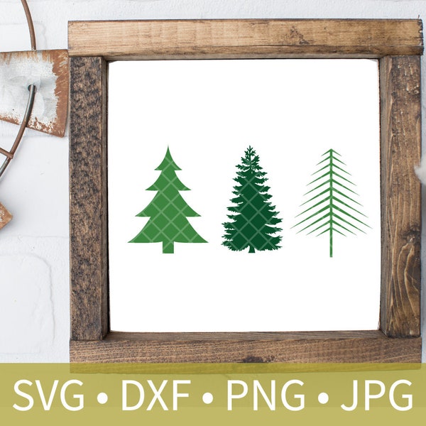 Evergreen Pine Trees SVG DXF png eps clipart file - Instant Download Trees Silhouette Cutting File for Cricut and Cameo