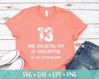 13th Birthday Quarantine Shirt SVG DXF PNG Crafting Cut File