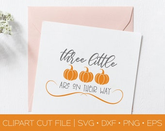 Tripletes Pregnancy Adoption Fall Pumpkin SVG DXF Stencil - Baby Pumpkin SVG Cut File