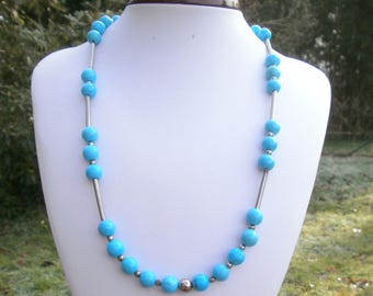 55 - Necklace beads turquoise howlite bead