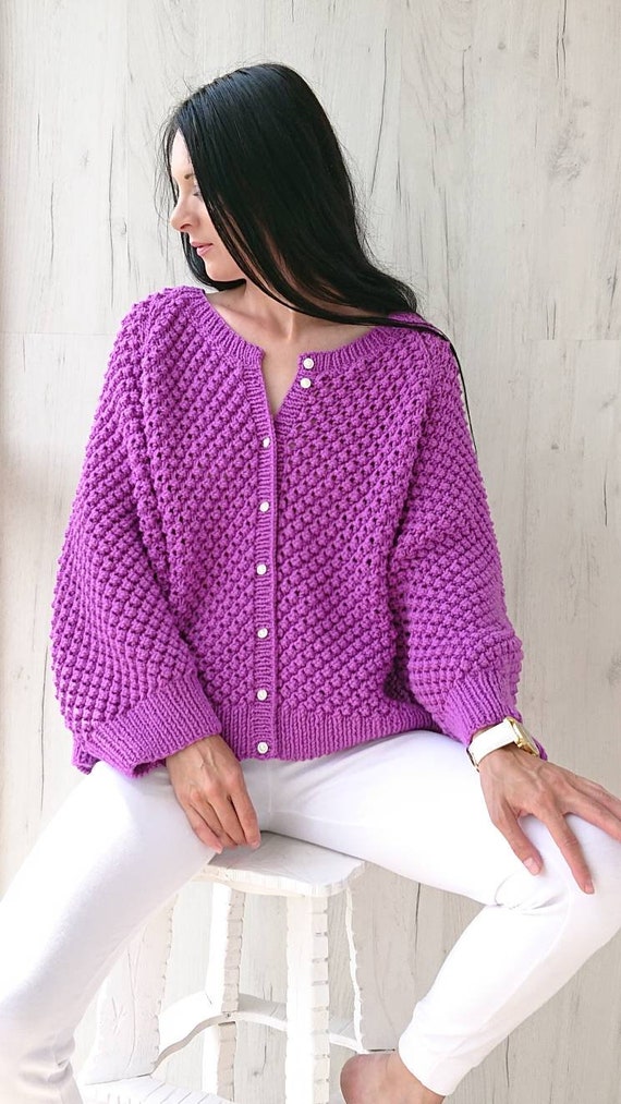 chunky popcorn cardigan