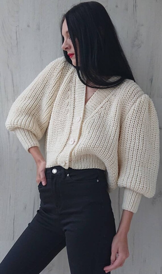 bishop sleeve cardigan