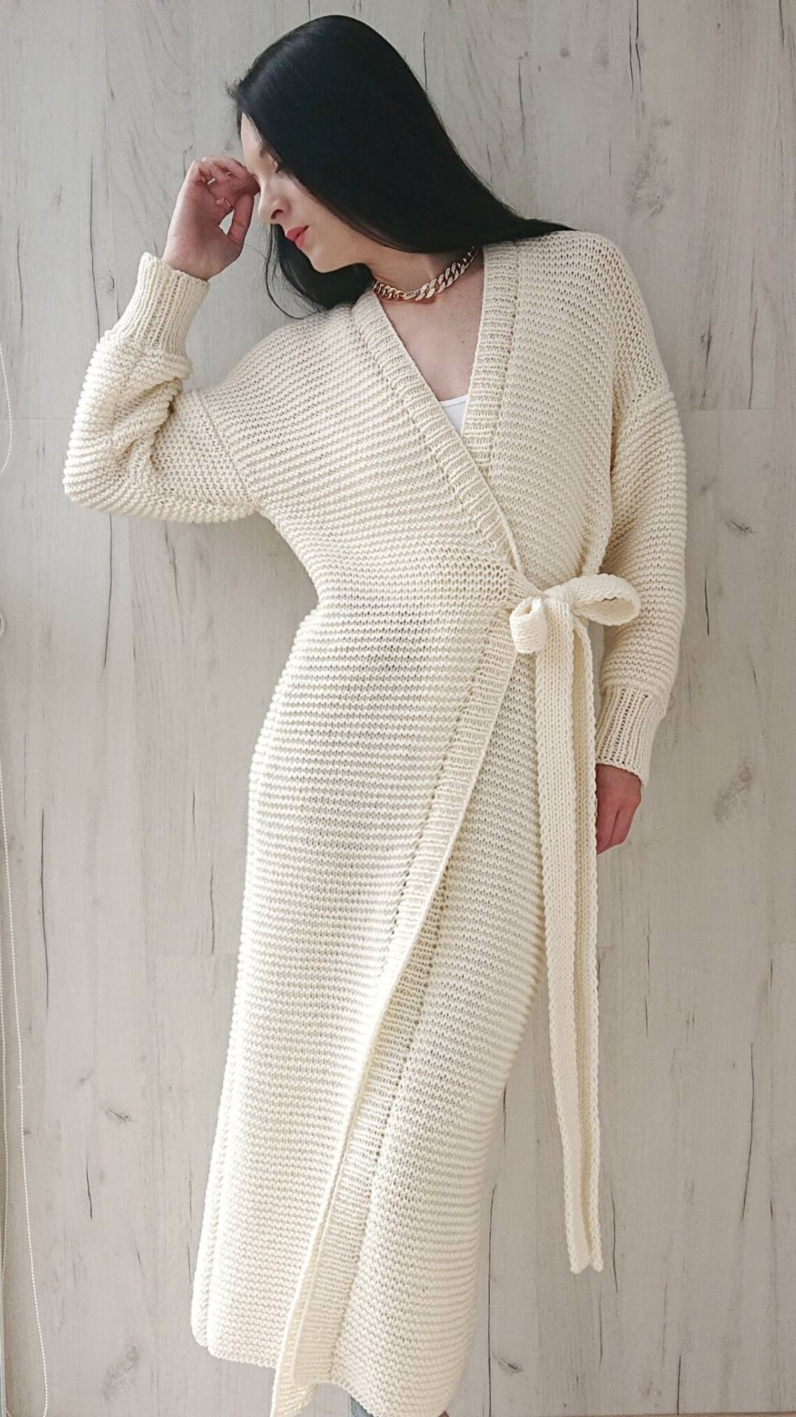 chunky sweater robe