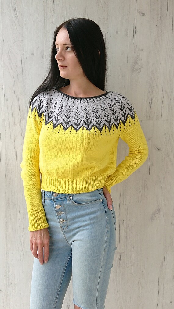 Icelandic sweater lopapeysa for women Fair isle jumper in Etsy