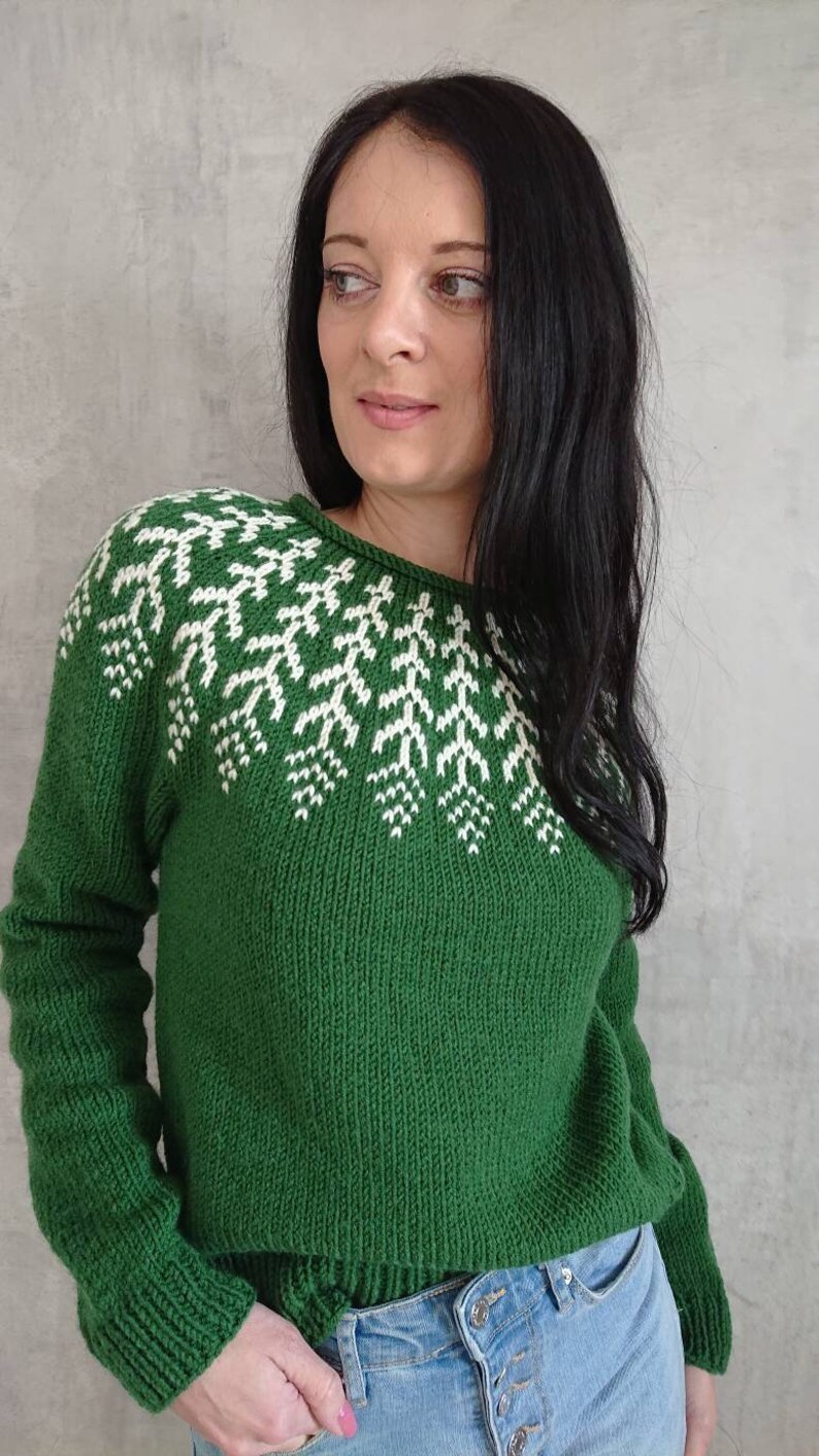 Icelandic Knitted Sweater for Women Lopapeysa Jumper in Wool Etsy