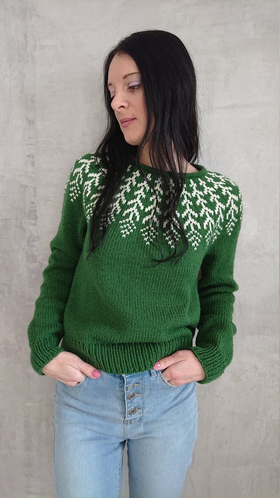 Icelandic Knitted Sweater for Women Lopapeysa Jumper in Wool | Etsy