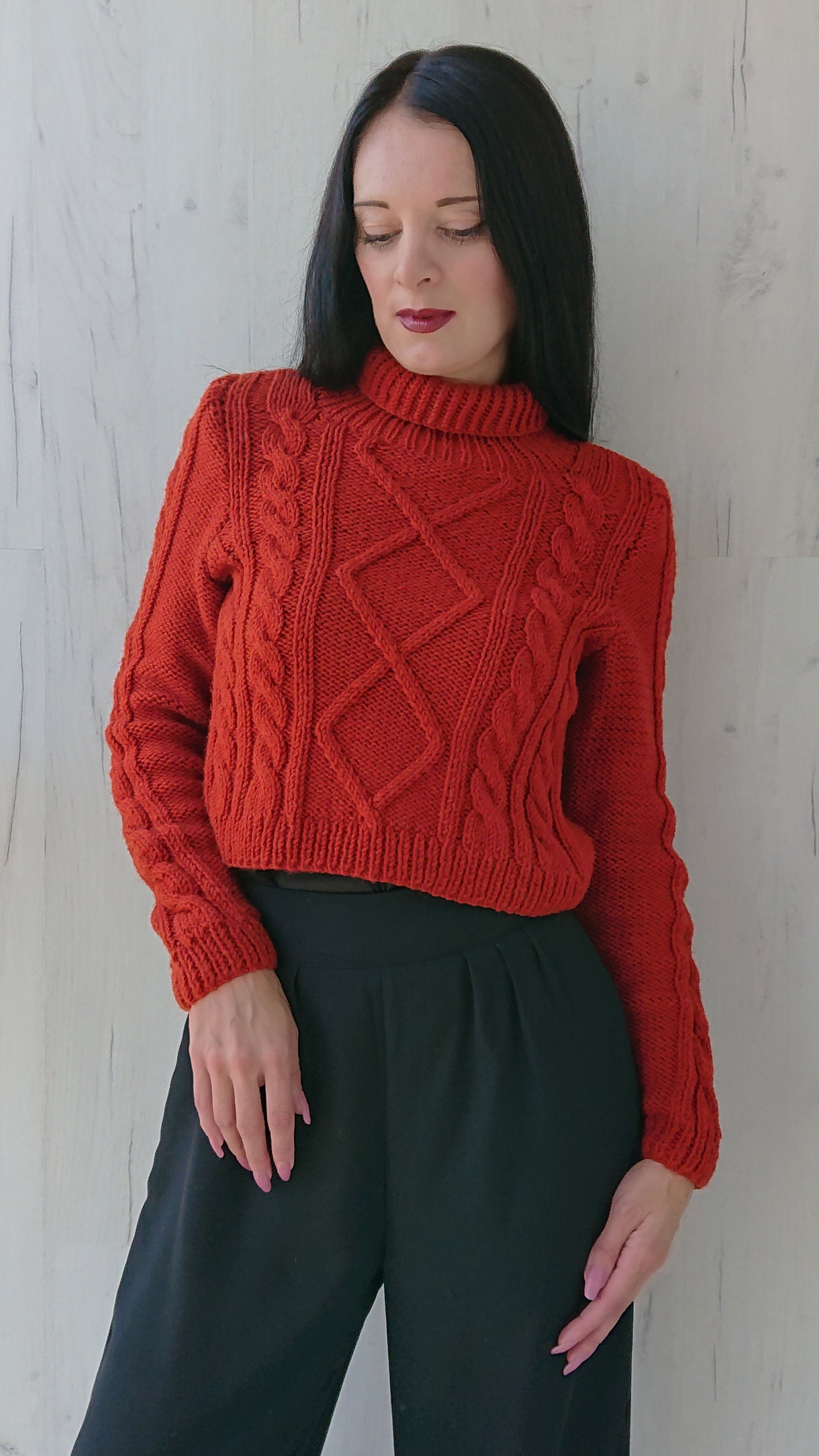 woolen crop sweater