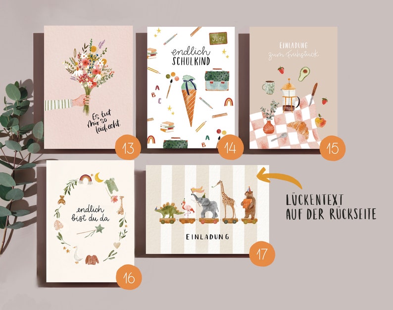 Postkarten Set / individuell zusammenstellen / Karten zu Geburtstag, Geburt, Danke, Weihnachten / 4, 6 oder 12 Karten Bild 4