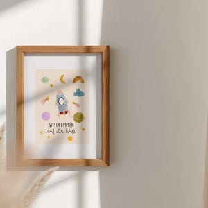 Birth announcement card / Baby Universe Welcome to the world / Rainbow baby image 6