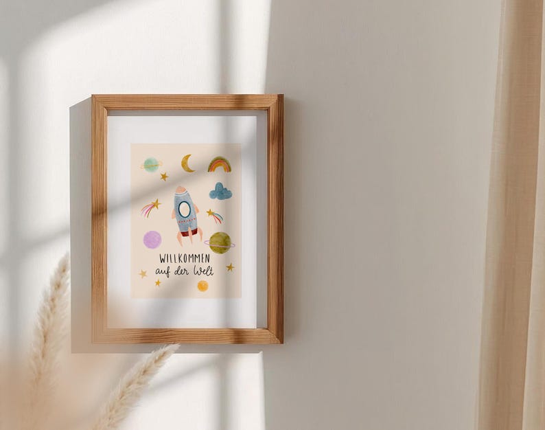 Birth announcement card / Baby Universe Welcome to the world / Rainbow baby image 6