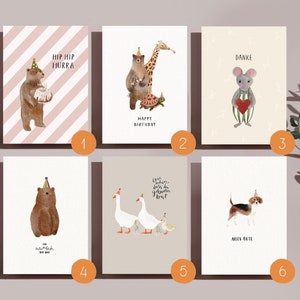 Postcard set / put together individually / cards for birthdays, births, thank you, Christmas / 4, 6 or 12 cards image 2