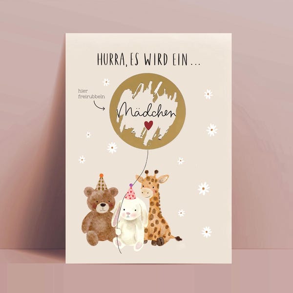 Gender Reveal Card / It's a Girl