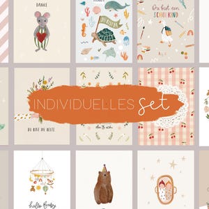 Postkarten Set / individueller Mix / Karten zu Geburtstag, Geburt, Danke, Weihnachten / 4, 6 oder 12 Karten