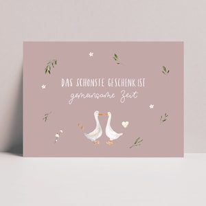 Karte Gutschein / gemeinsame Zeit schenken / Geschenkidee Geburtstag / minimalistisch, nachhaltig