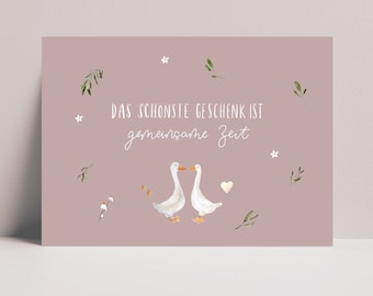 Karte Gutschein / gemeinsame Zeit schenken / Geschenkidee Geburtstag / minimalistisch, nachhaltig