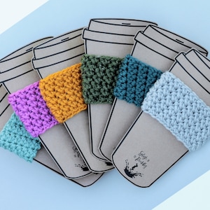 Gehäkelte Tasse gemütlich / Handgemachter Kaffeetassenwärmer / Lehrer Geschenk sofort versandfertig Zarf / Kaffee Geschenkidee / Zero Waste Wiederverwendbare Kaffeetassenhülle