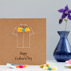 Cravate papillon faite à la main Happy Father’s Day Card / Chemise unique Carte de vœux pour papa / Carte pour lui / Joyeux anniversaire papa / Carte pour grand-père