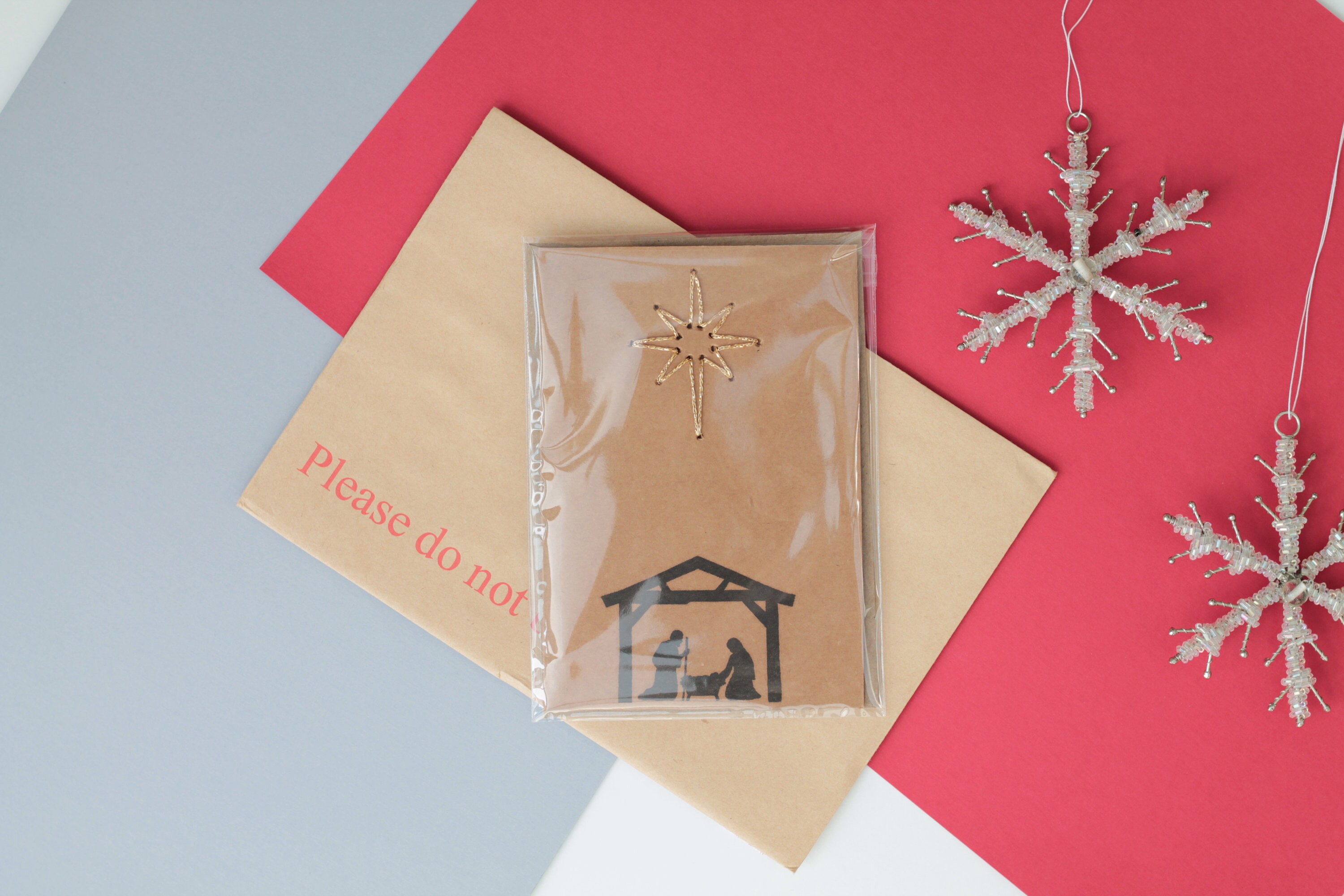 Packs of Traditional Nativity Scene Card / Handmade Star Etsy