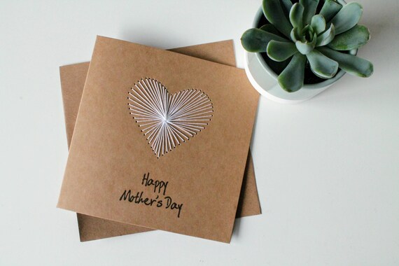 Handmade Happy Mother S Day Card Heart Shaped Mothers Etsy