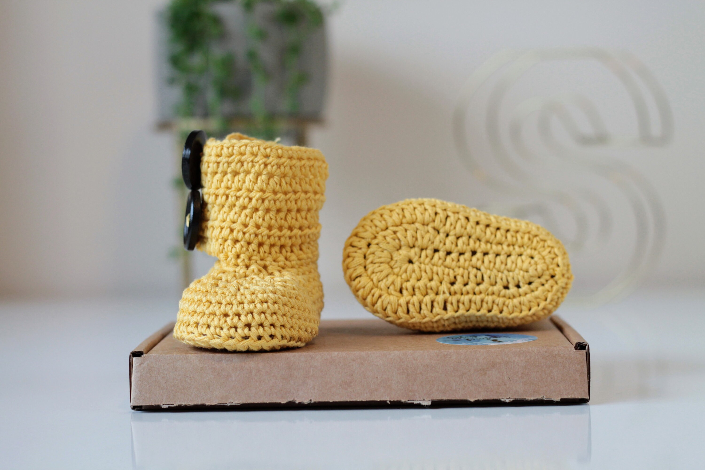 Neutral Baby Booties / Newborn Baby Shoes / Photo Prop / Etsy UK