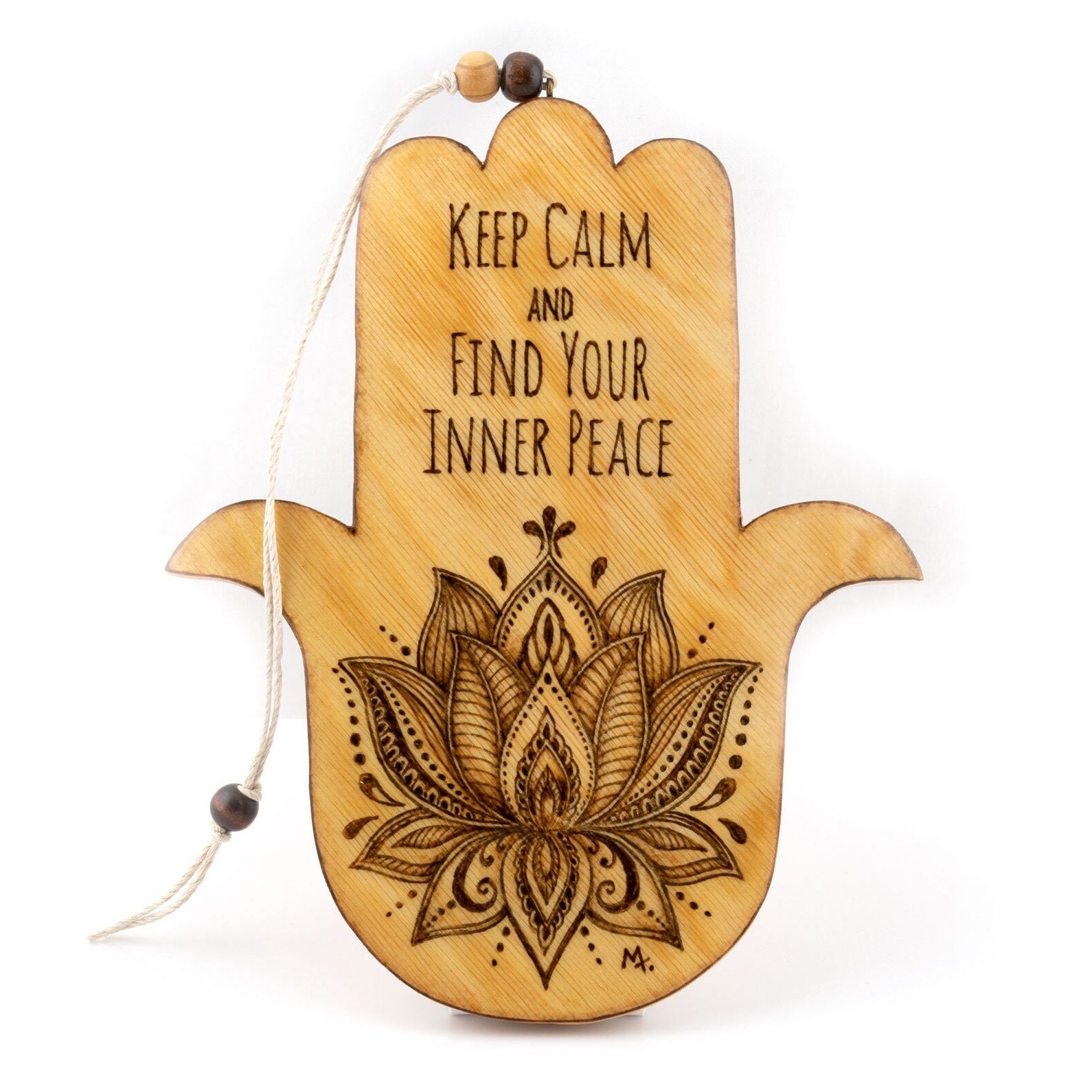 Hamsa Sign Keep Calm and Find Your Inner Peace, Woodburning Good Luck Charm  Decor, Yoga Spiritual Gift, Door Plaque and Do Not Disturb Sign - Etsy, image size:1590x1590