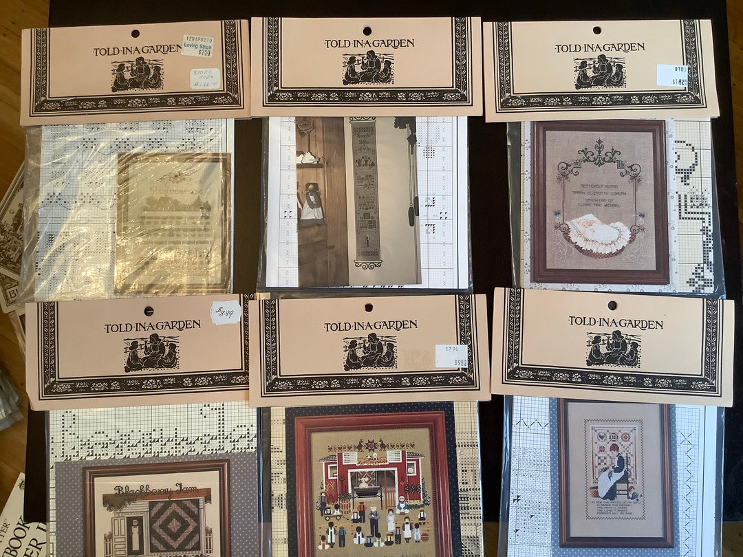 Told in a Garden Cross Stitch Patterns Needlework Vintage Out Etsy