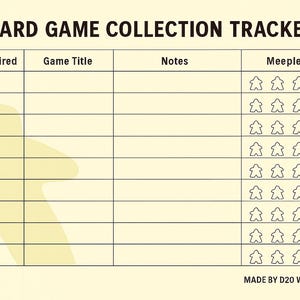 Tracker de jeu de société