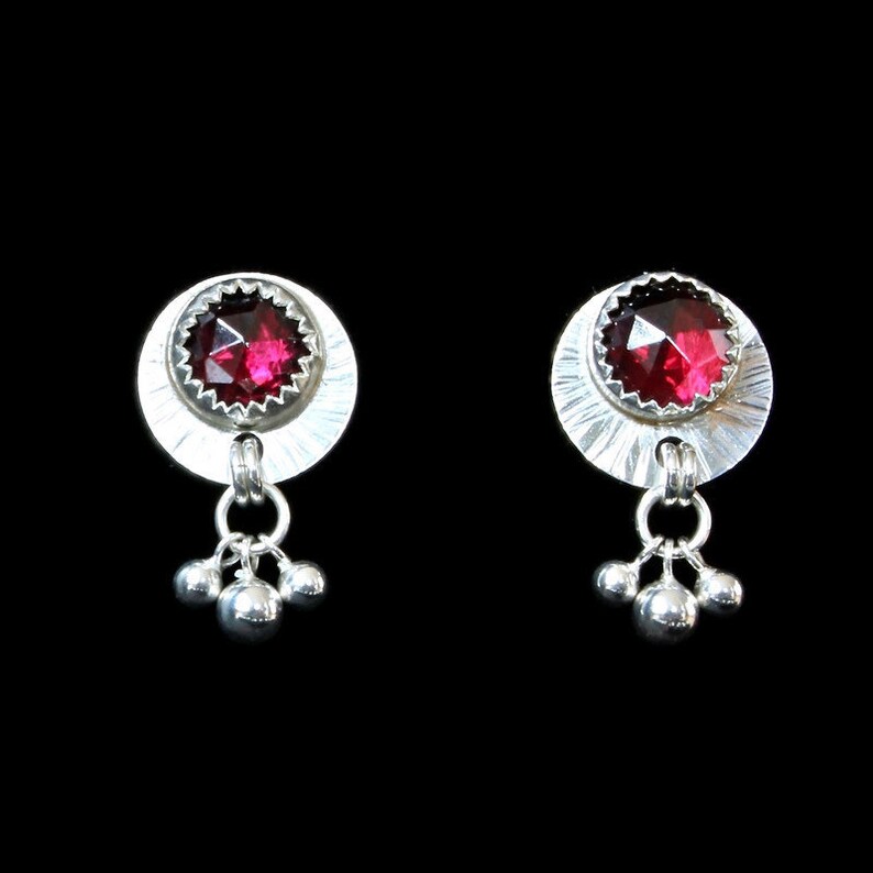 Pyrite Green Onyx Sterling Silver Stud Earrings with Faceted Gemstones and Silver Ball Dangles; Aquamarine Aventurine