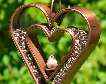 Be Still My Heart Fly Thru™ Heart-Shaped Copper Bird Feeder by Good Directions