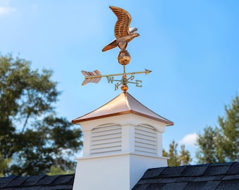 18" Square Coventry Vinyl Cupola with Eagle Weathervane