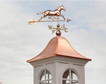 Trotting Horse Weathervane with Roof Mount - Pure Copper by Good Directions